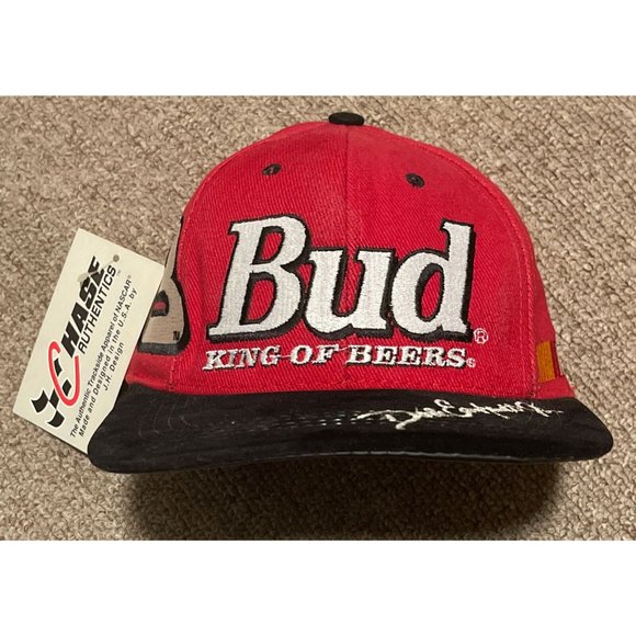 Vintage 90s Nascar Racing Dale Earndthart Jr. Budweiser Snapback Hat Cap USA - Picture 6 of 10